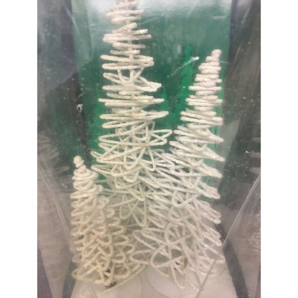 Department 56 Village "Frosted Zig Zag Trees" Set of 3 White #5249-3 Boxed NOS - Picture 2 of 4